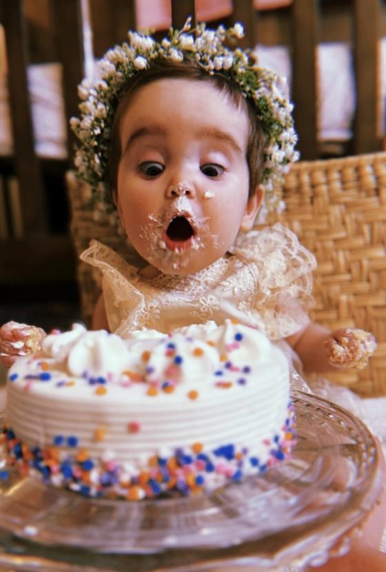 AJ celebrating her birthday